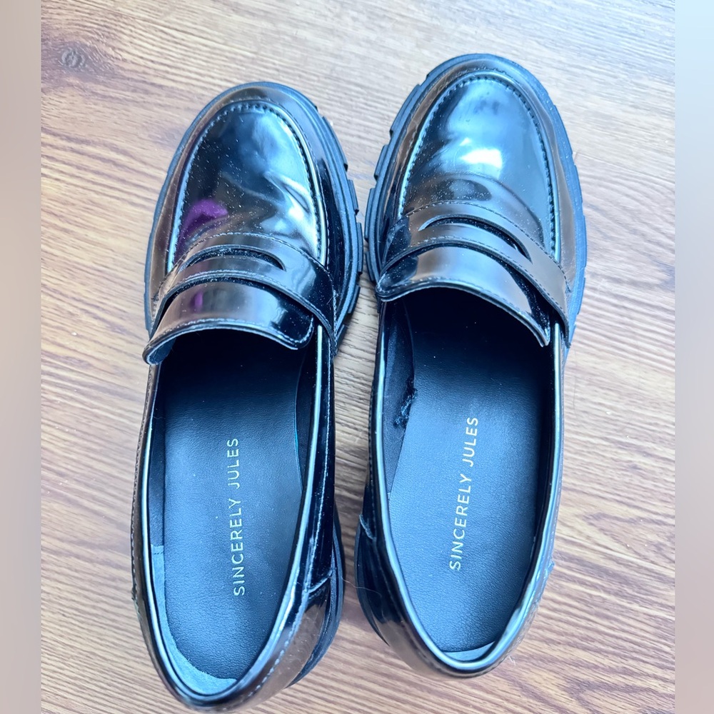 Sincerely Jules black dylan chunky platform loafers 7